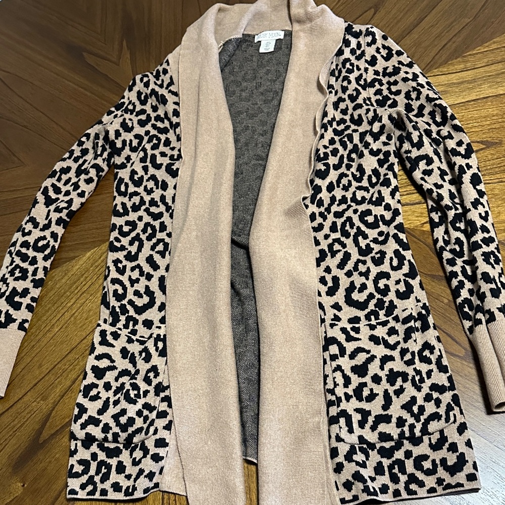 Ruby Moon Animal Print Cardigan in Tan and Black